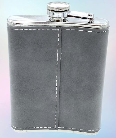Team Groom Leather Wrapped Hip Flask Bachelor Party Must-Have